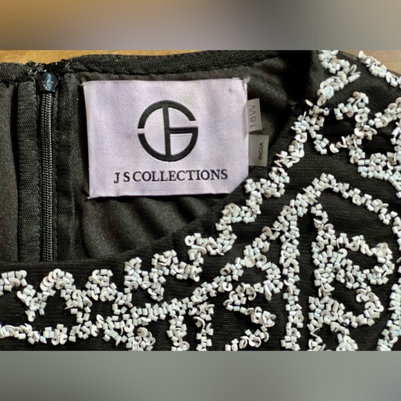 JS Collections Plus Size Beaded Midi Cocktail/Party/Wedding Dress - Picture 6 of 8